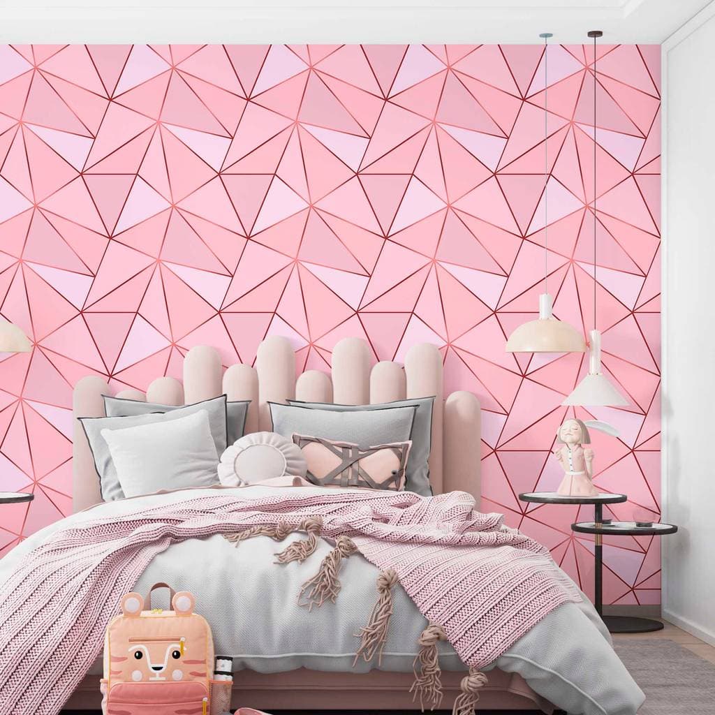 Papel De Parede Adesivo Geométrico Zaara Zazz Rosa