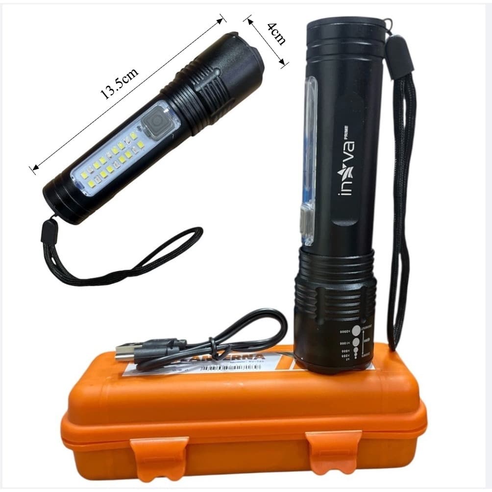 🔦 Lanterna INOVA Multifuncional Ultra Brilhante Recarregável LED Potente Portátil