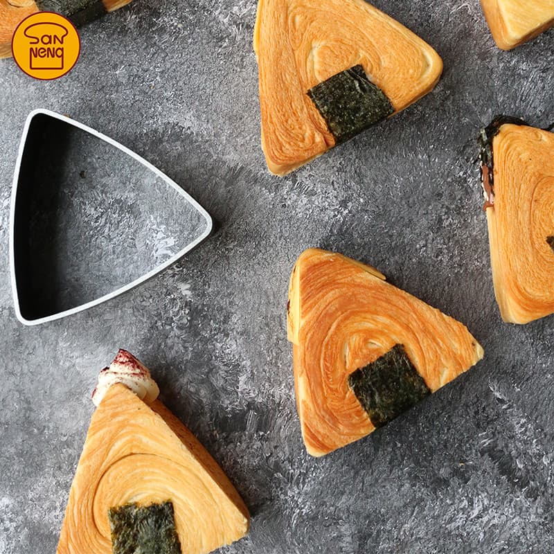 Sanneng antiaderente baixo teor de açúcar triângulo pão molde SN3277 triângulo Zongzi dinamarca Baumkuchen pão arroz bol