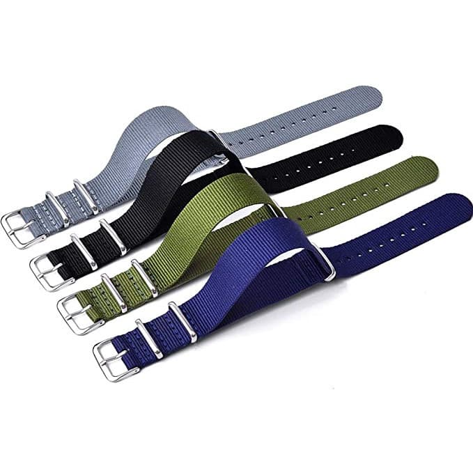 Pulseira NATO Zulu de 20mm, adequada para smartwatches e smartwatches analógico-digitais.