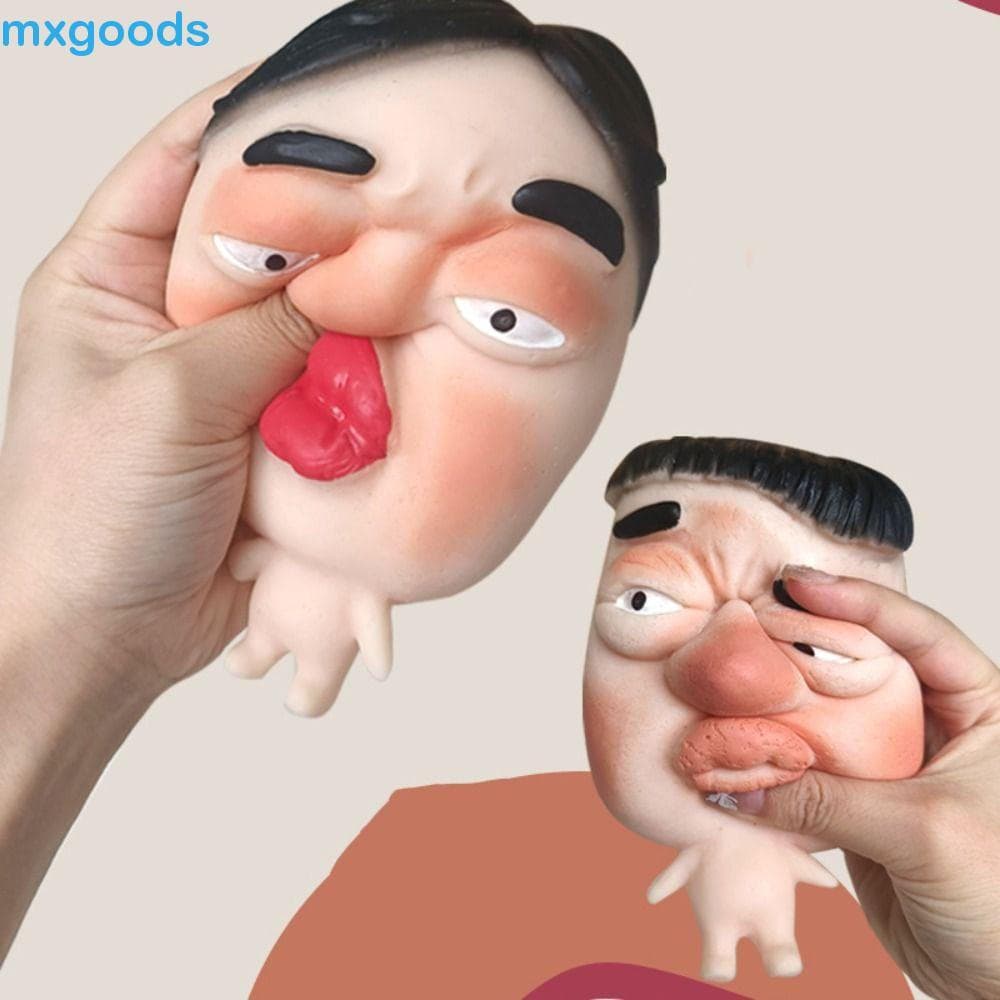MXGOODS1 Brinquedo De Aperto Facial Feio , Espremer Personagem De Expressão De Recuperação Lenta Elástica , Colega