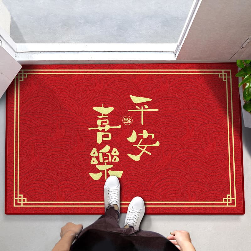 Tapete vermelho da porta de entrada Foyer tapete Fu personagem luz chinesa luxo tapete entrada doméstico pode ser sob me