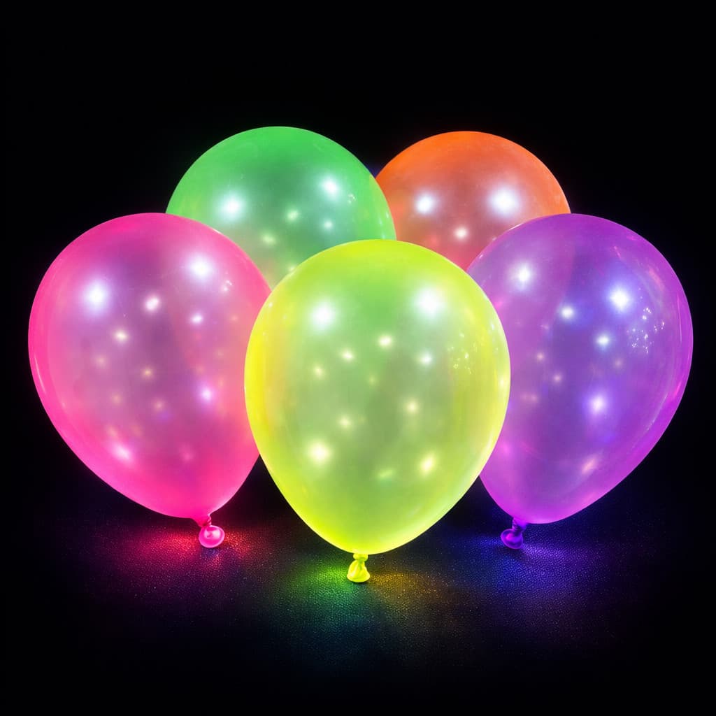 Kit 25 Balão Latex Neon Brilham Com Luz Negra Festa Decoração
