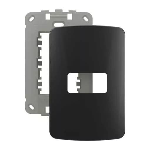 Kit Com 10 Placas 4x2 com Suporte 1 Posto Horizontal MarGirius B3 Ebony (Preto)