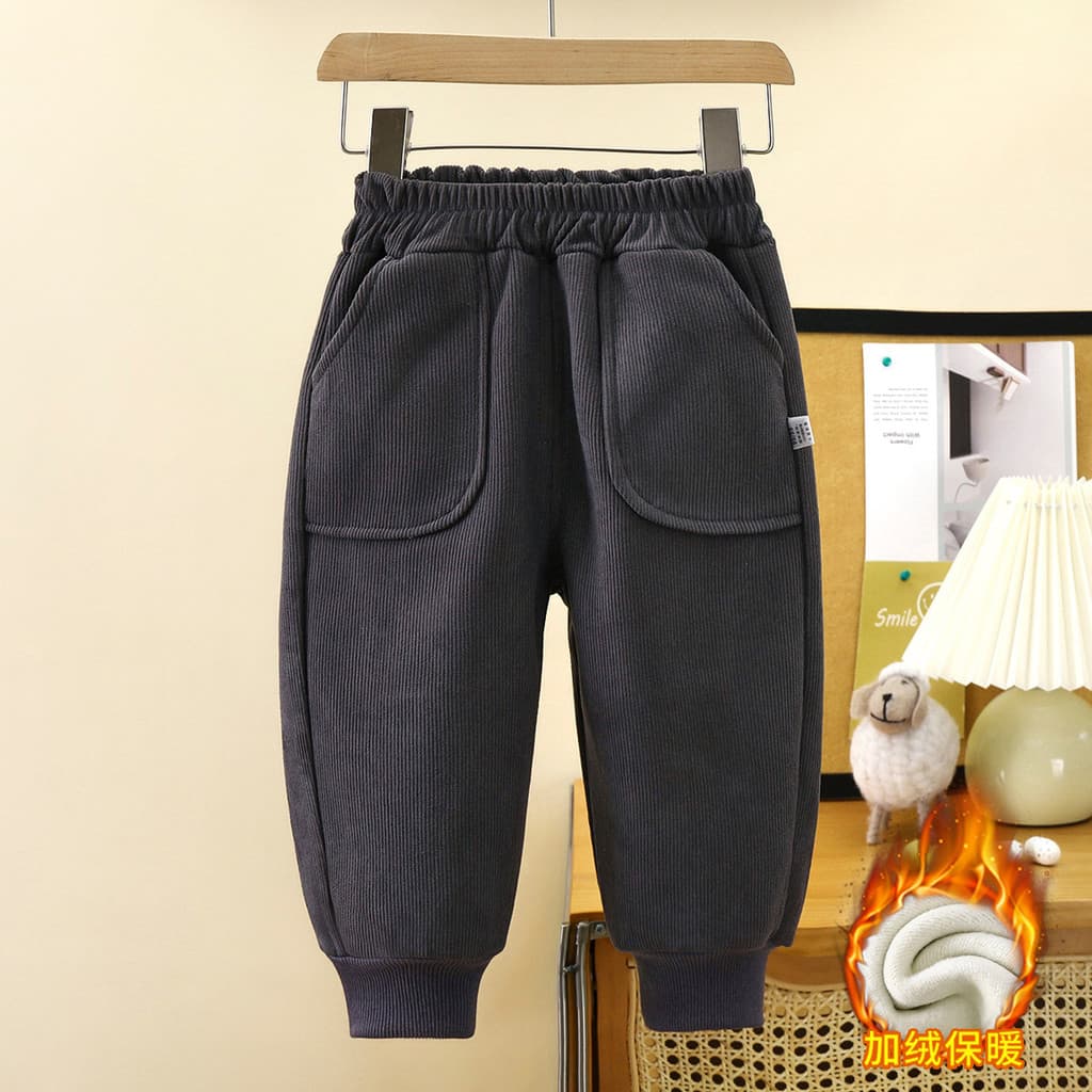 Crianças calças de inverno novo estilo meninos forro lã engrossado bebê calças quentes meninas Sweatpants calças comprid