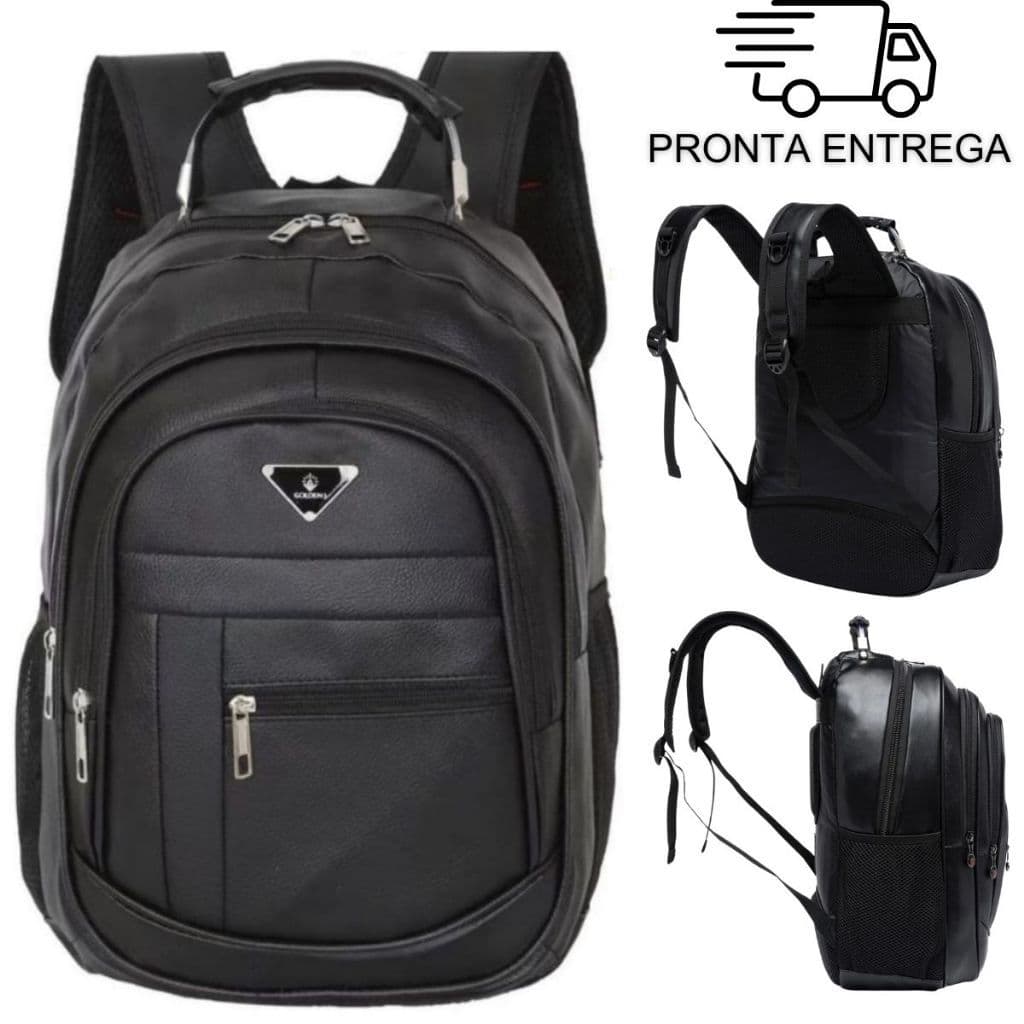 Bolsa Mochila de Couro Universitária Feminina MÉDIA Espaçosa Reforçada