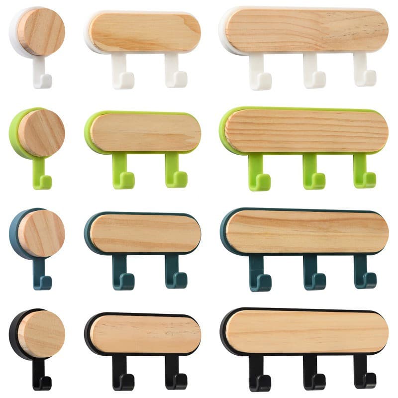 Gancho de Madeira, Suporte de Porta em ABS Viscose, Sem Perfuração, Para Janelas, Roupas de Cozinha, Armazenamento Multi