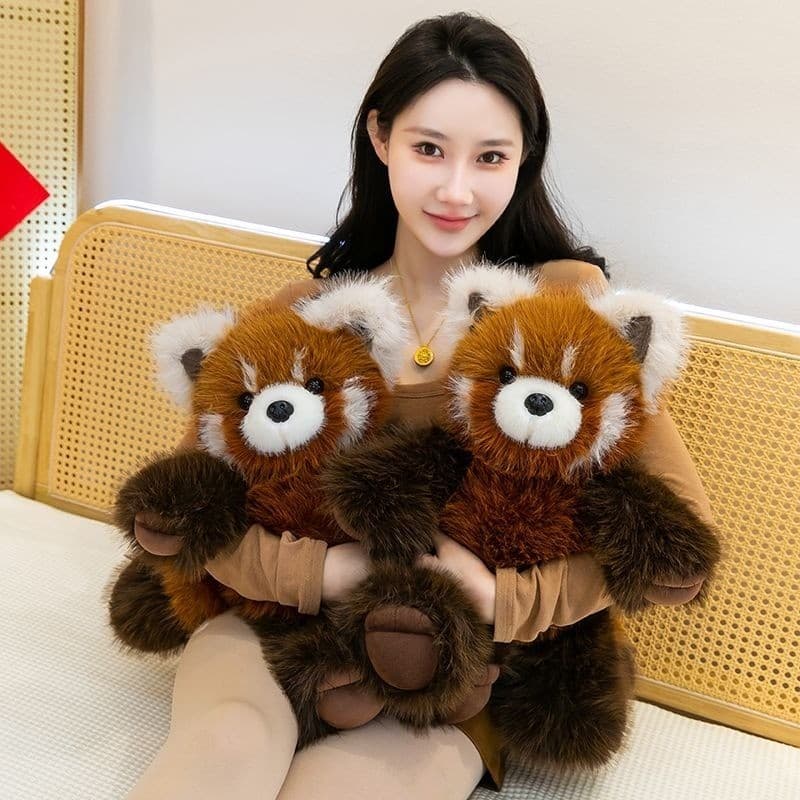 [Em Estoque] Brinquedo de Pelúcia Guaxinim Pequeno Fugitivo, Boneco Panda Fofo e Divertido, Almofada Infantil, Companhei