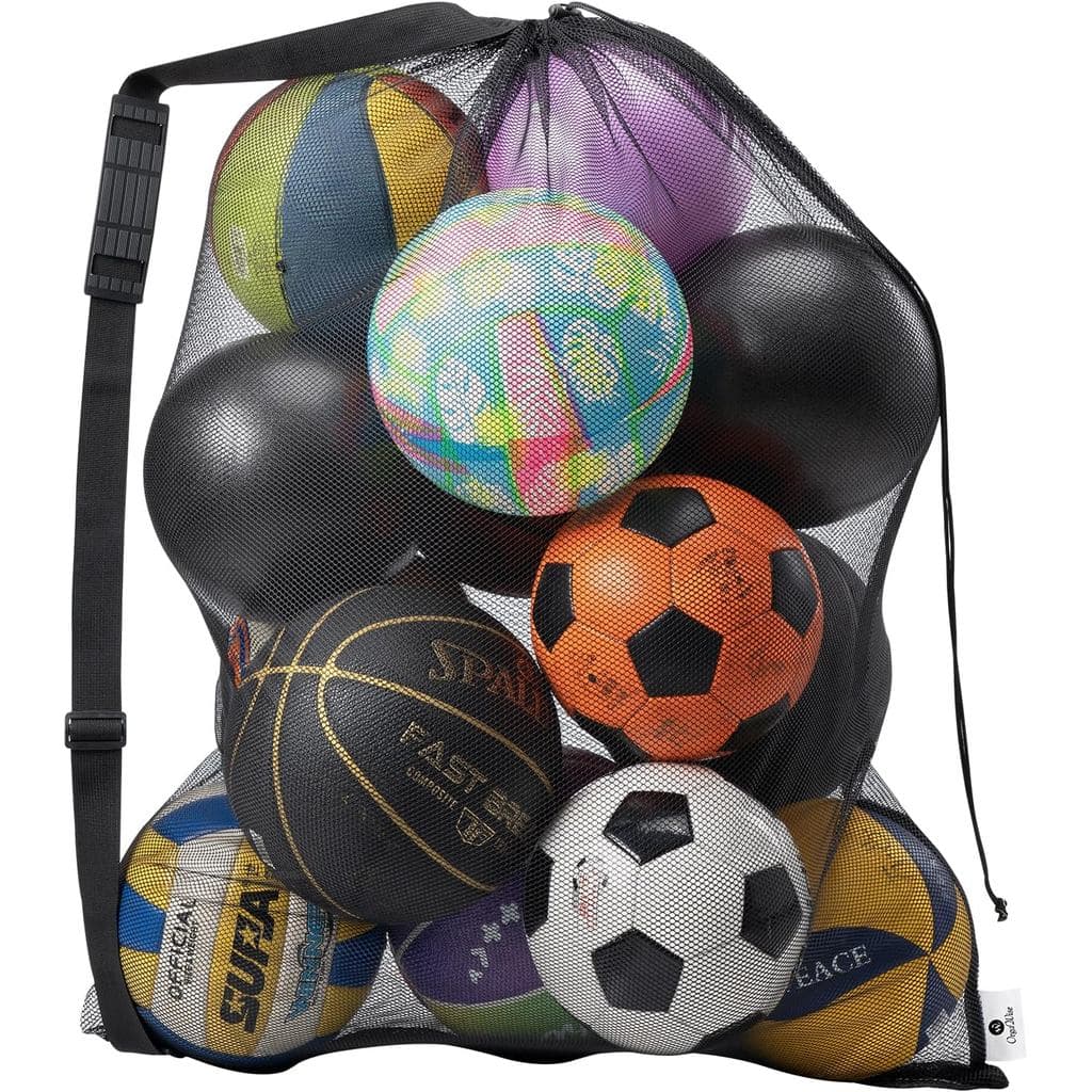 Bolsa de Rede Resistente OrgaWise para Bolas, Bolsa para Bolas de Basquete, Bolsas de Rede para Futebol/Vôlei/(Escola/Ca