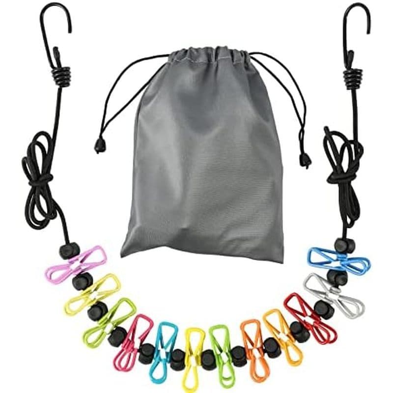 Varal Portátil Retrátil Para Viagens , Linha De Roupas Com 12 Clipes , Secagem De Lavanderia Interna , Acessórios De Aca