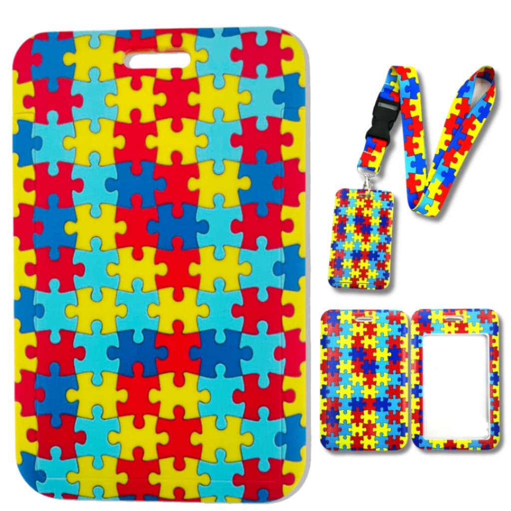 Crachá Autismo e TDAH + Cordão – Crachá Inclusivo Identificação  SUS