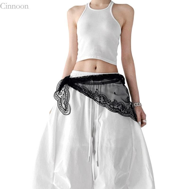 CINN Francês Renda Cintura Hip Envoltório Cachecol Para Roupa Formal E Casual Feminina Saia Envoltória Decorativa
