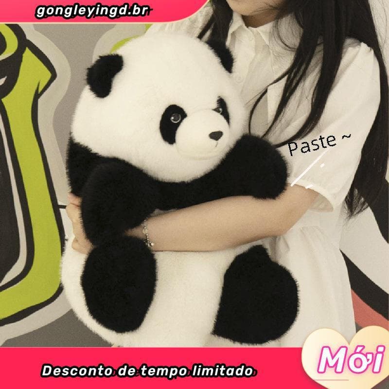 Simulação Realista Pelúcia de Panda Huahua de Cinco Meses Brinquedos de Pelúcia Kawaii Animal de Pelúcia Urso Fofo Bonec