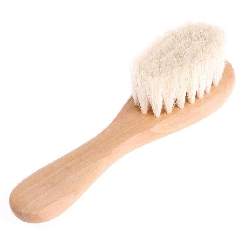 Escova de Cabelo de Madeira para Bebês, Escova com Cabo para Recém-Nascidos, Pente para Cabelo de Bebê, Massageador de C