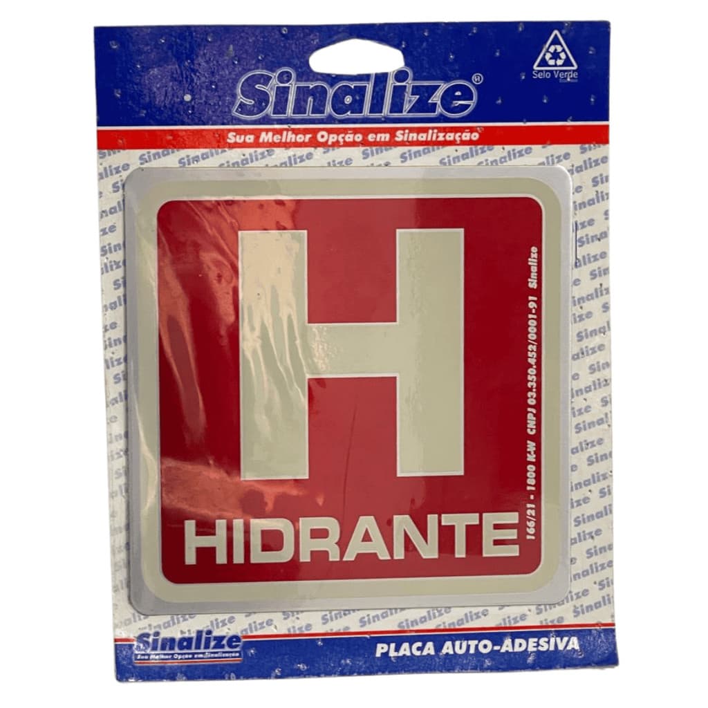 Placa Sinalize de Sinalizacao Hidrante de Incendio 15x15cm