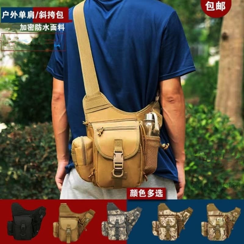Ao ar livre multifuncional saco de peito masculino ao ar livre tático garrafa de água saco na moda esportes de um ombro