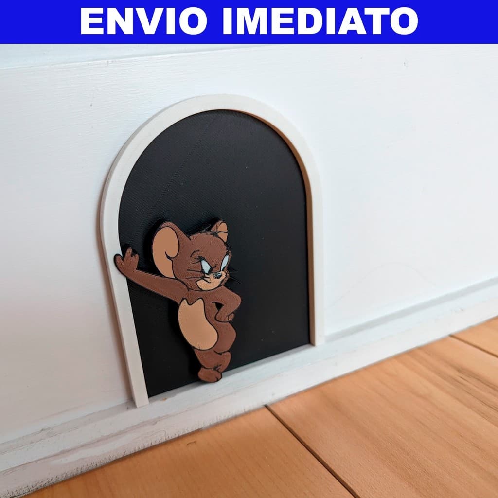 Portinha Decorativa Jerry 3D – Enfeite Criativo para Rodapé Decorativo Divertido Criança Barato