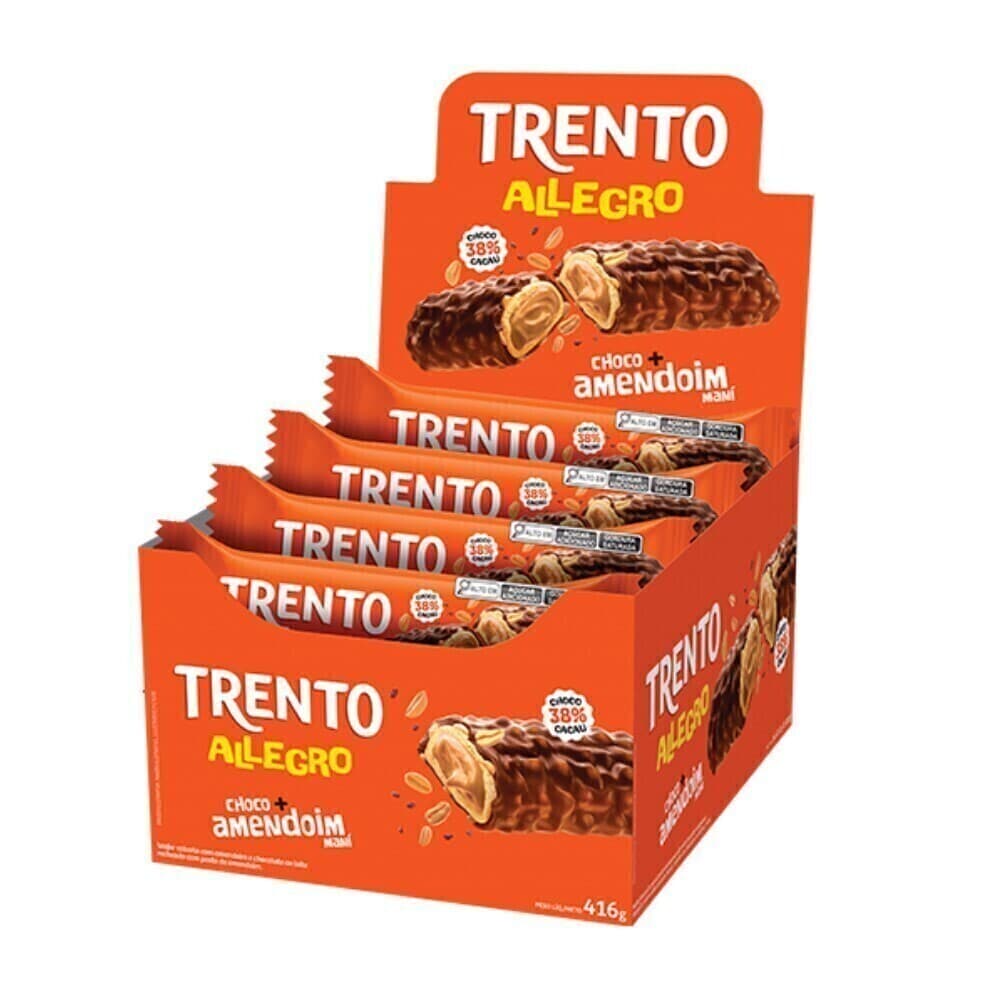 Trento Allegro Chocolate Choco Amendoim 416g x 16un (Ref. 11185)