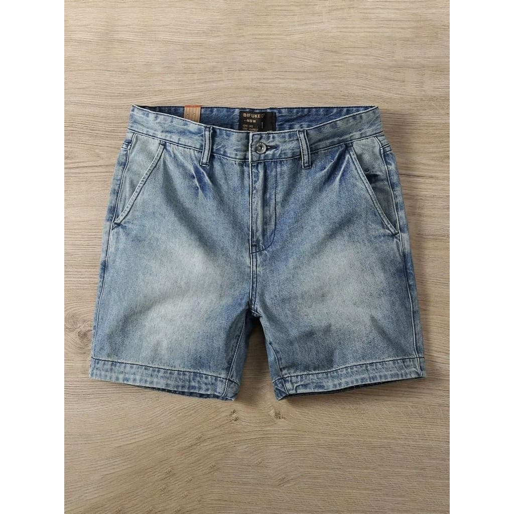 Verão de três pontos Jeans masculino All-match Retro 3 pontos Denim shorts novo estilo fino ajuste na moda shorts casuai