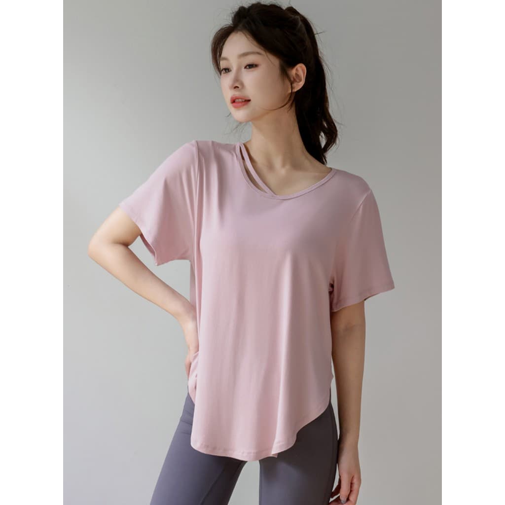Roupas de Yoga topo feminino capa solta carne tamanho grande correndo Fitness esportes camiseta de manga curta 2024 verã