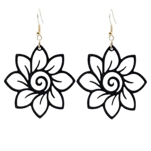 Brinco de Flor Sol Elegante Leve Plástico Rígido Leve 3D