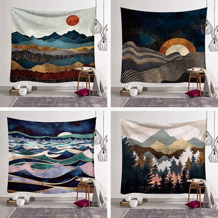 Venda quente transfronteiriça Pano de fundo estilo nórdico de venda quente ins Tapeçaria Quarto Decoração de cabeceira T
