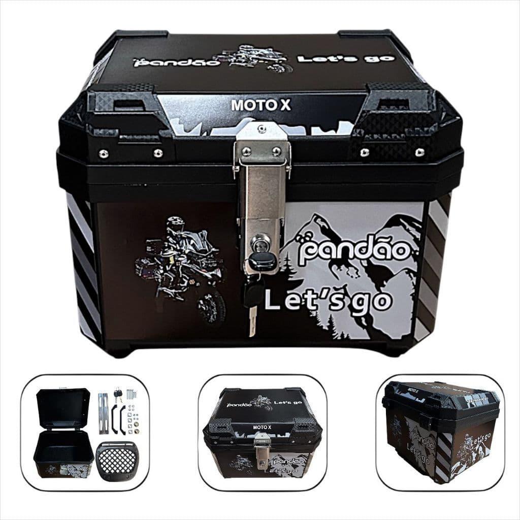 Bauleto Baú Universal Com Suporte Para Moto Motocicleta 45 Litros Preto