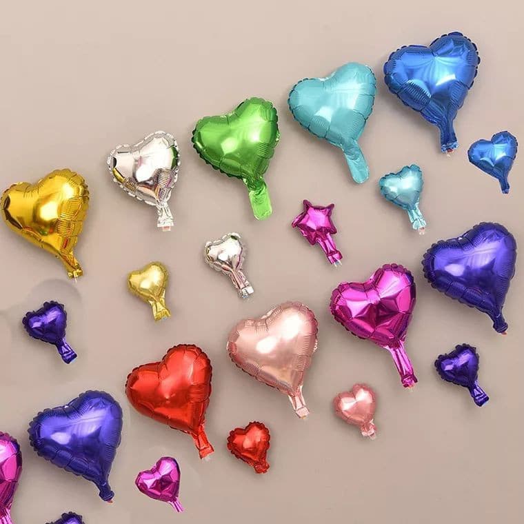 50 Pcs Mini 10 "5 Polegada Balão Da Forma Do Coração Balões Foil Decoração Do Casamento Inflável
