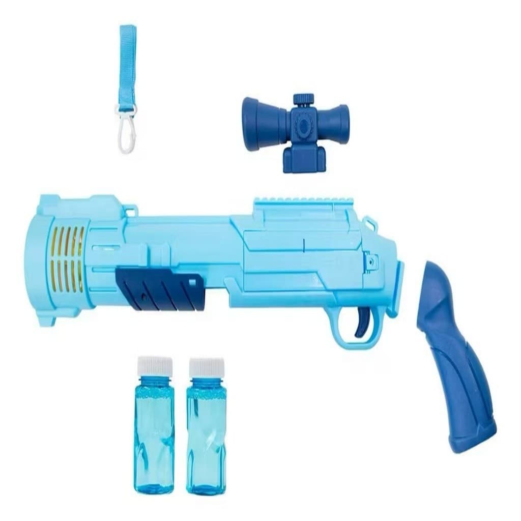 Pistola de Bolinhas de Sabão Tática 8 Furos com Luz