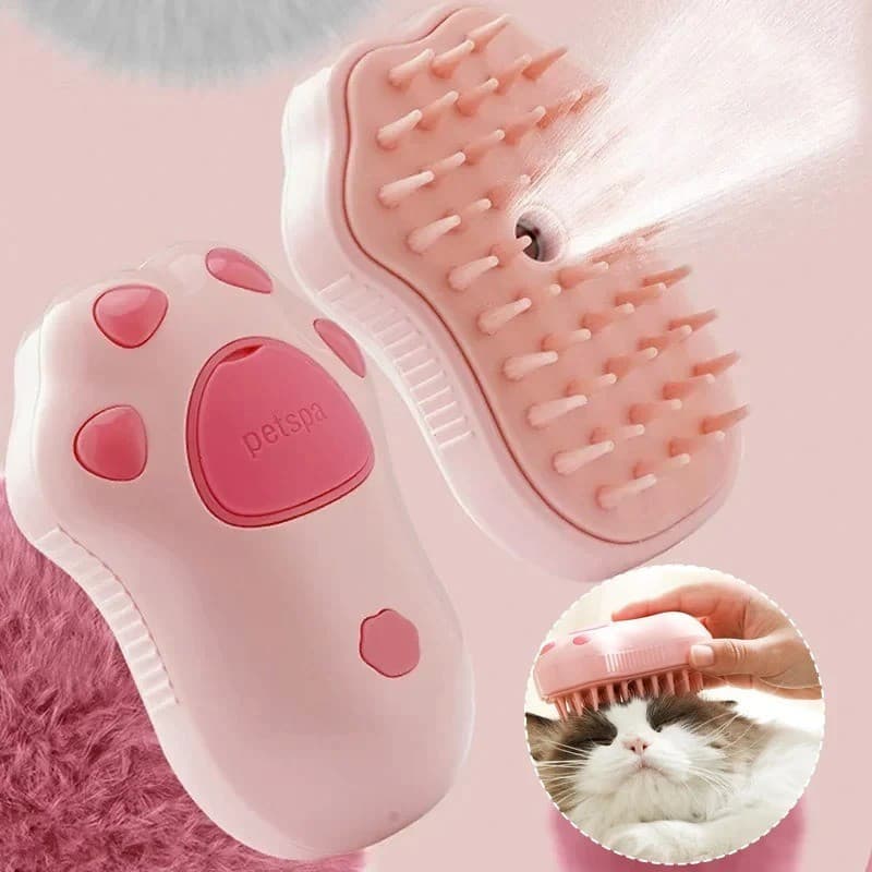 Pente De Massagem Para Cães Com Escova A Vapor Gatos Spray De Água Elétrico Embutido Silicone Macio Remoção De Pêlos De