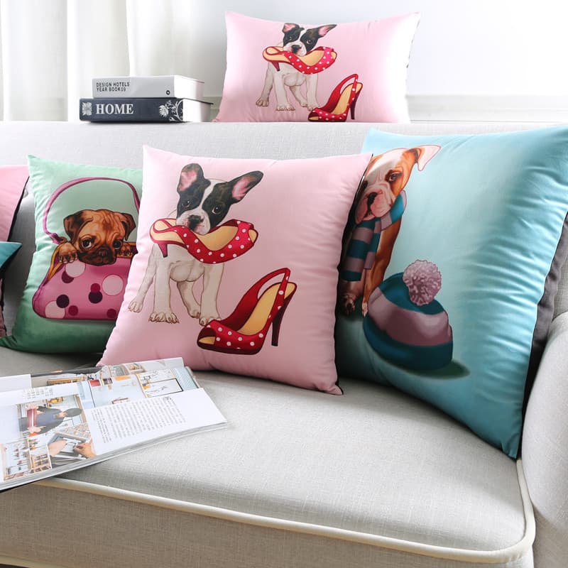 Nordic sofá decoração travesseiro moda cão almofada de flanela grossa travesseiro de carro lombar assento de escritório