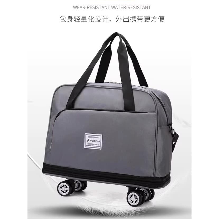 Bolsa de viagem Universal para rodas, bolsa feminina de grande capacidade com polia, carrinho portátil com rodas, bolsa