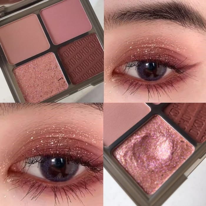 High-End vermelho veludo rosa sombra paleta de quatro cores borgonha fosco perolado maquiagem coreana outono inverno cla