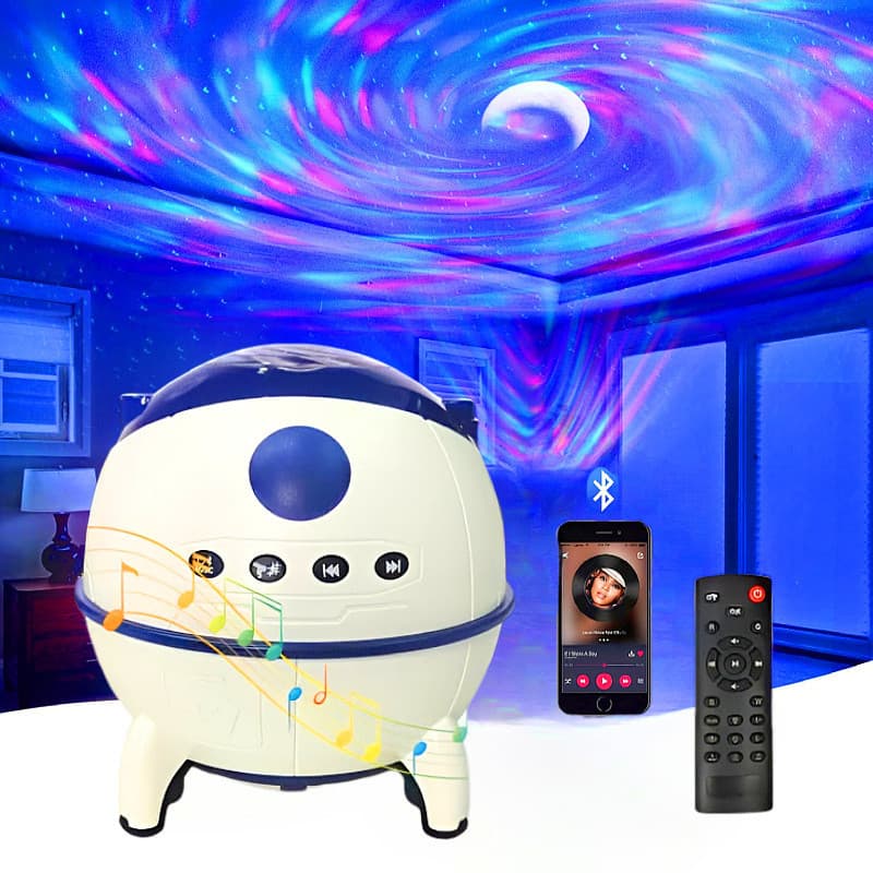 Projetor de Luz Astronauta com Bluetooth ，Lâmpada de projeção star sky - Presente Criativo