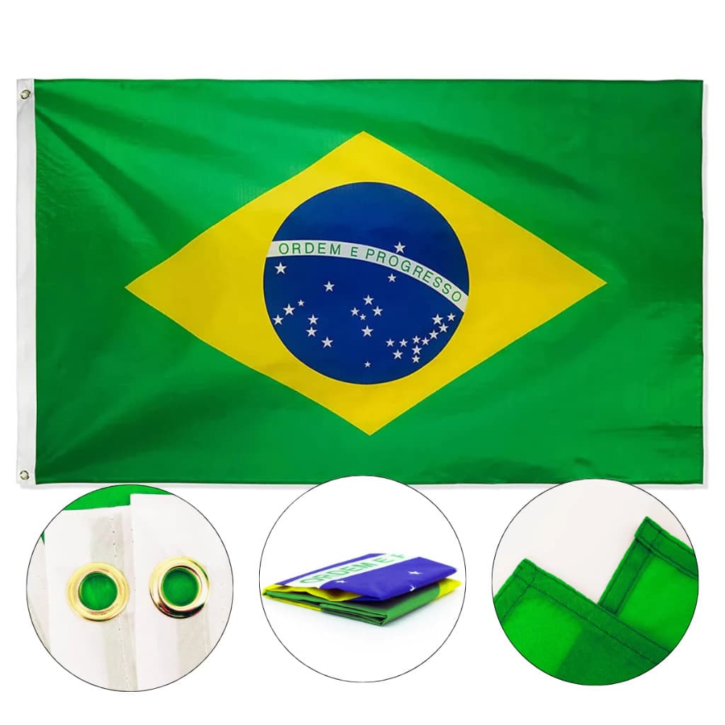 Bandeira Do Brasil Oficial Copa do Mundo Dupla Face (1,50mx90cm) - Premium patria amada