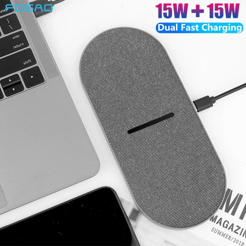 QXZ FDGAO 2 Em 1 Carregador Sem Fio Duplo Qi Para IPhone 13 12 11 XR X 8 Airpods Pro 30W Almofada De Carregamento De Ind