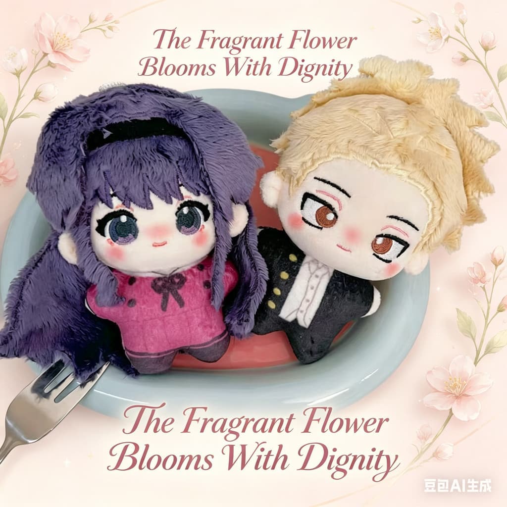 A Flor Perfumada Floresce com Dignidade, Conjunto de Pelúcia, Bonecos de Algodão Kaoruko e Rintaro