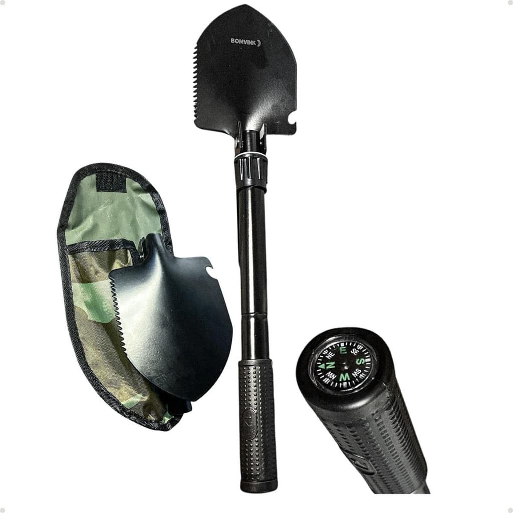 Mini Pá Multifuncional Camping Jardim Dobrável Militar