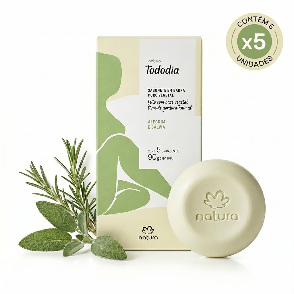 SABONETE EM BARRA NATURA TODODIA ALECRIM E SÁLVIA 5x90G