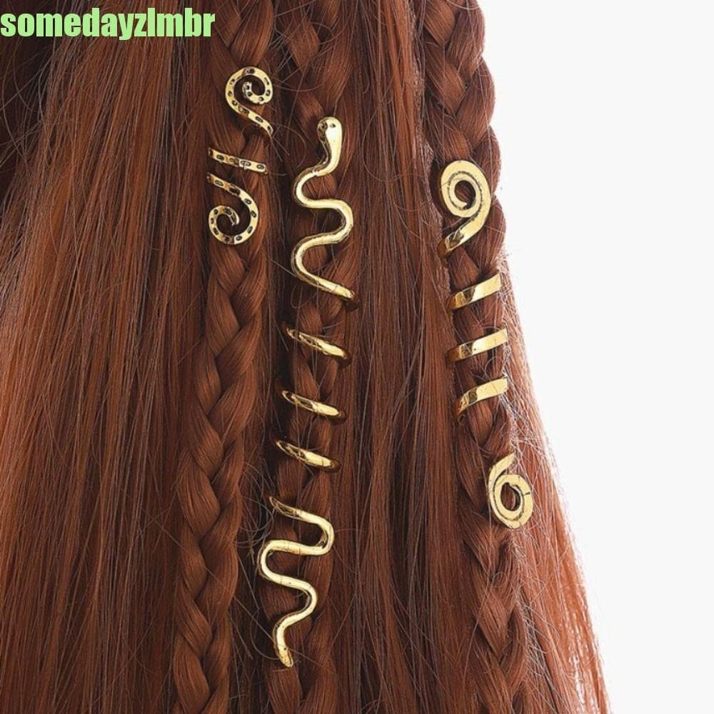 SOMEDAYZL0M 3 Peças De Contas Viking , Anéis De Trança De Cabelo De Cobra Espiral Com Nó Celta , De Dreadlock