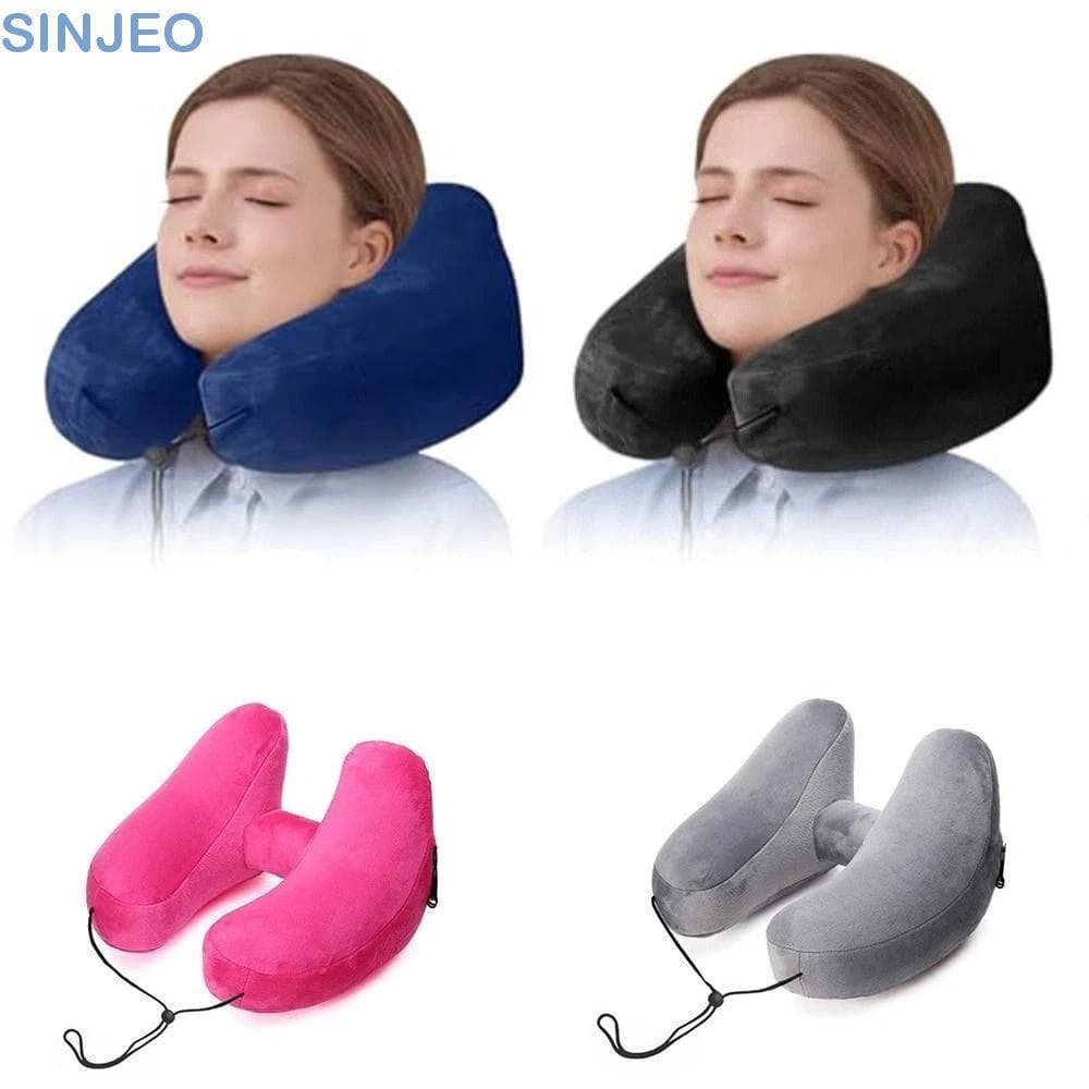 Almofada Inflável Do Pescoço De SINJEO , Com Descanso Portátil Curso Da Bolsa De Armazenamento , Design