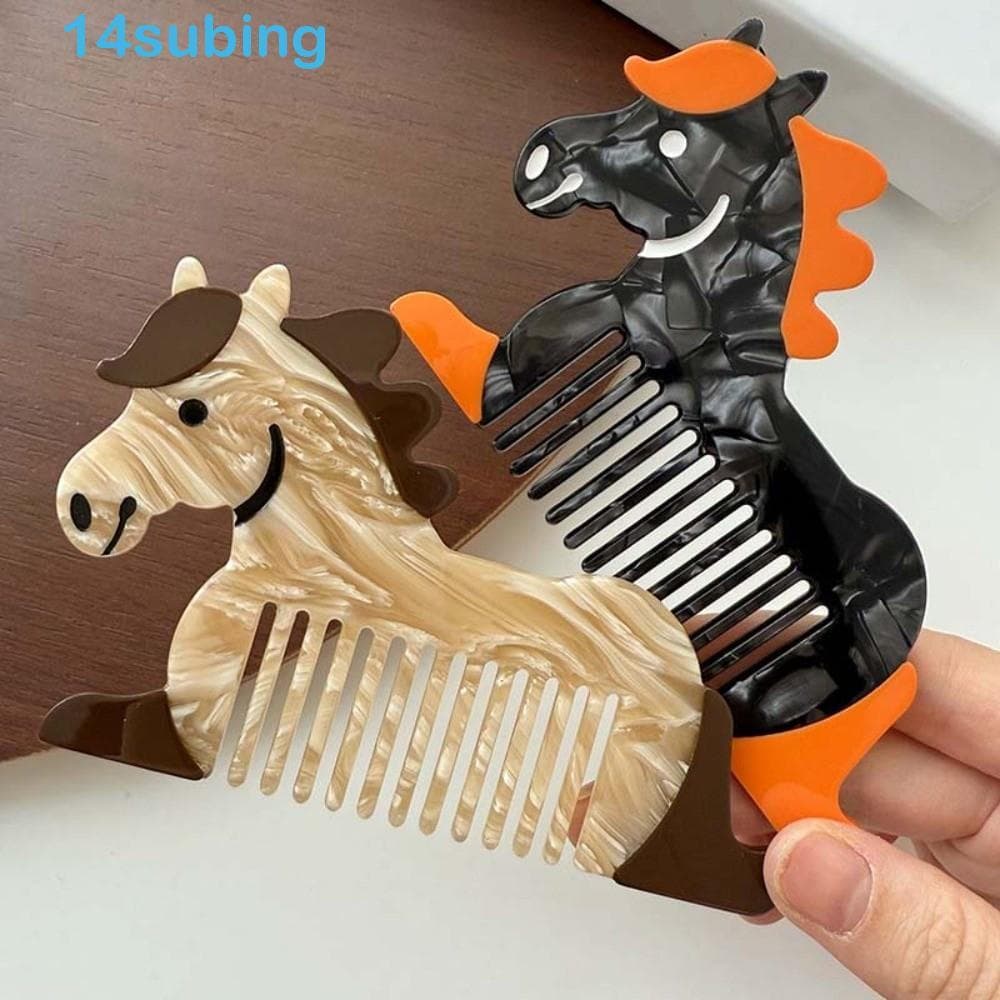 SUBING Pente De Ácido Acético , Maquiagem De Desenho Animado De Cavalo , Acessórios De Cabelo Pentes De Cabeleireiro Com