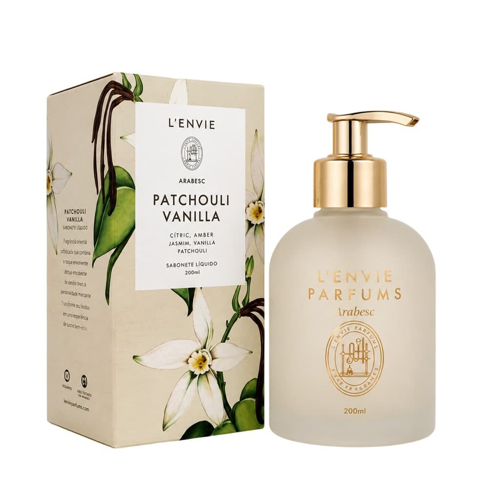 Sabonete Líquido Patchouli Vanilla Oriental Lenvie Vidro 200ml