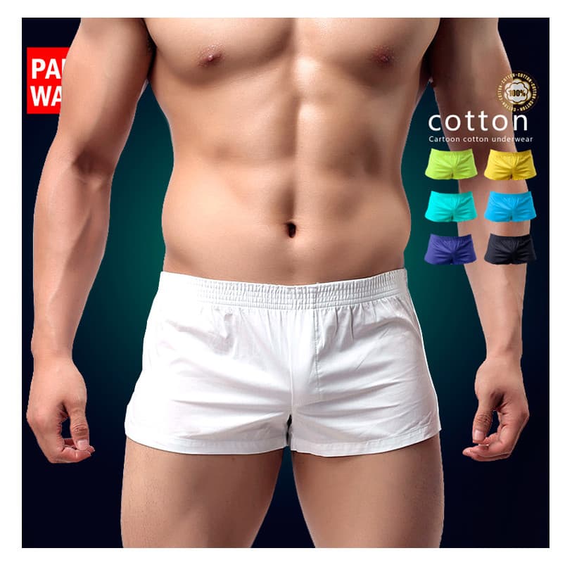 Meninos casa cor sólida fresco bolso interno Boxer Shorts único Mini roupa interior curta seta calças masculinas roupa i