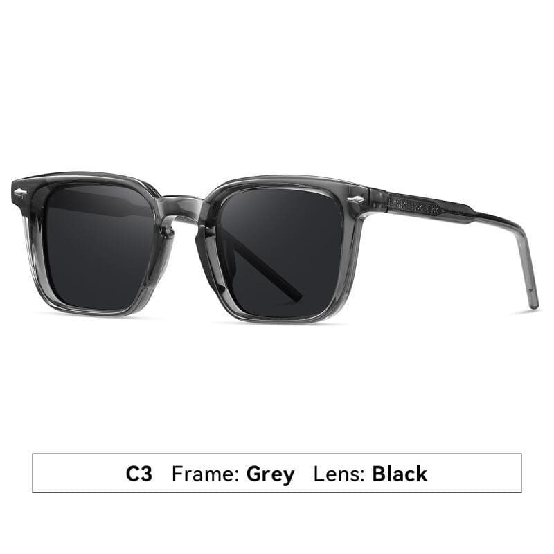 Óculos de Sol Quadrados Polarizados Vintage para Mulheres e Homens, Óculos de Sol Masculinos Estilo Punk Popular com Reb