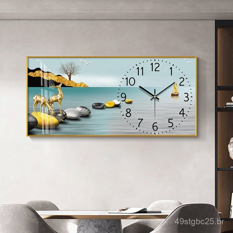 Pintura decorativa de grande porte para caixa de medidor elétrico com relógio, moderna e simples, estilo longo, para cob