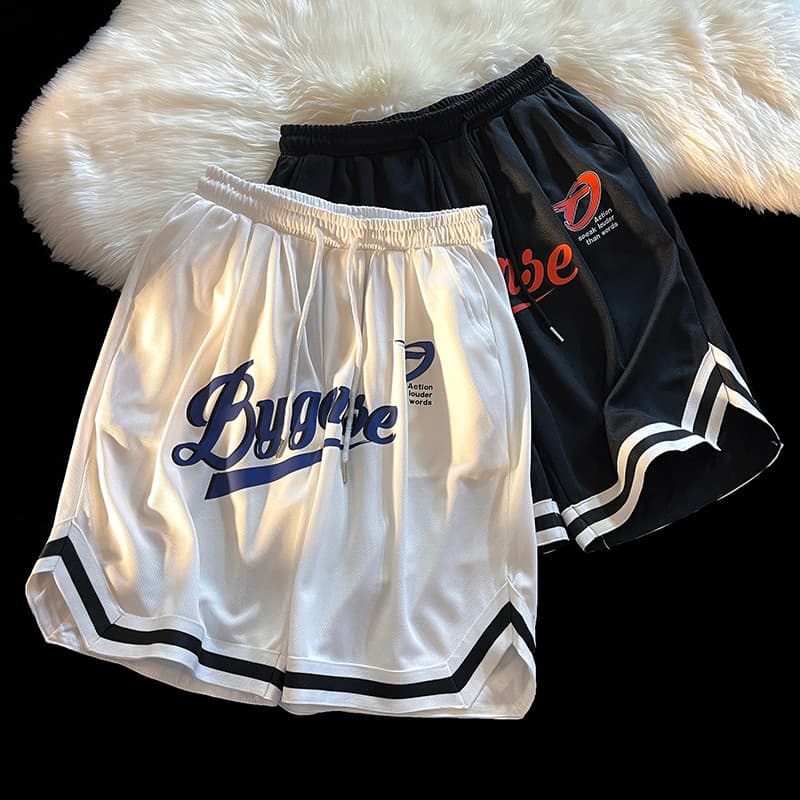 Shorts de boxe americano masculino verão fino esportes street Wear calças grandes High street solto Casual basquete calç