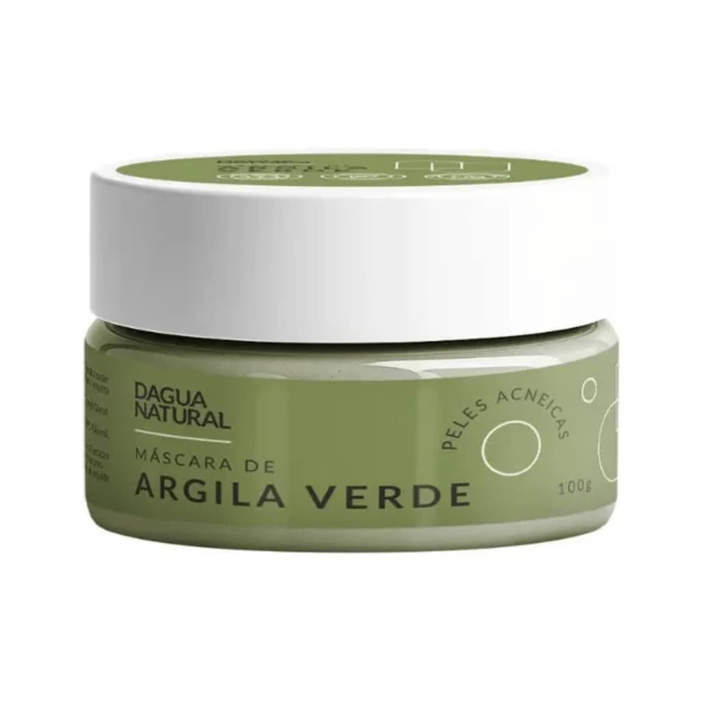 Dagua Natural Máscara de Argila Verde para Peles Acneicas Em 100g