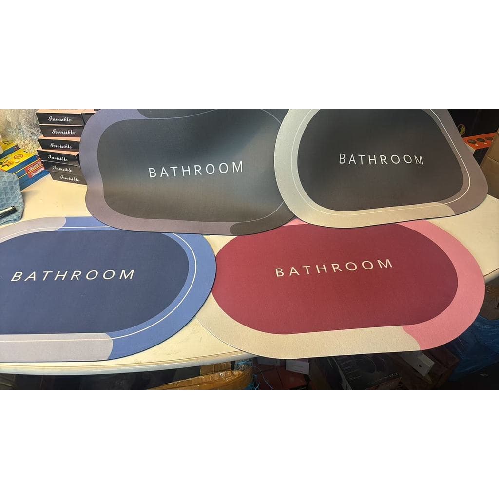 Tapete Capacho de Entrada Minimalista 'BATHROOM' - Antiderrapante e Fácil de Limpar