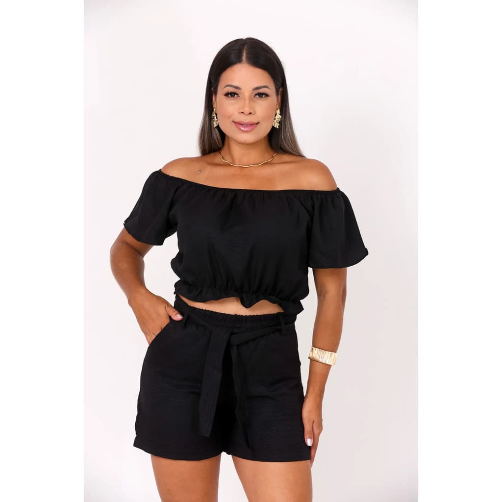 Conjunto Feminino Short E Ciganinha Moda Fashion Verão